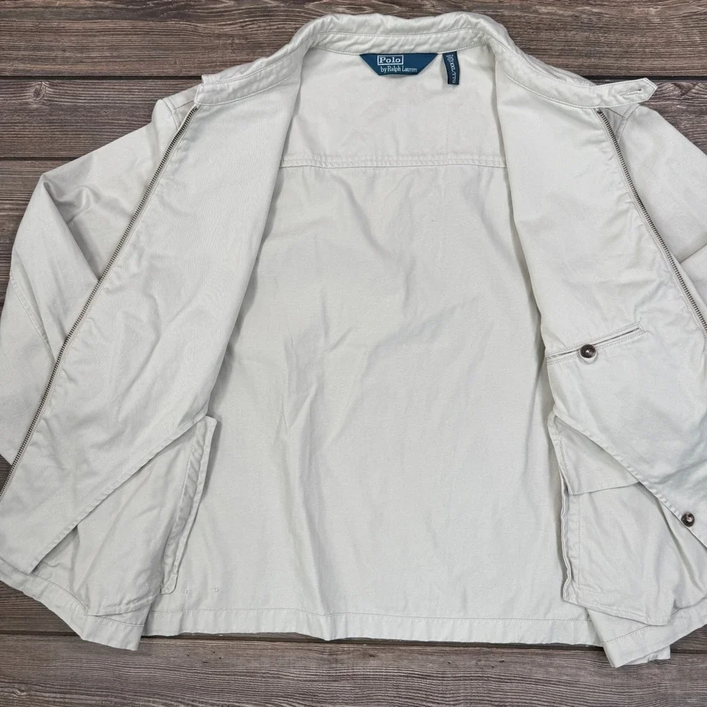 Polo Ralph Lauren Mens‎ Size XXL Tan Beige Cotton Twill Harrington Jacket